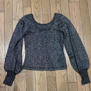 7 For All Mankind Black and Silver Blouse